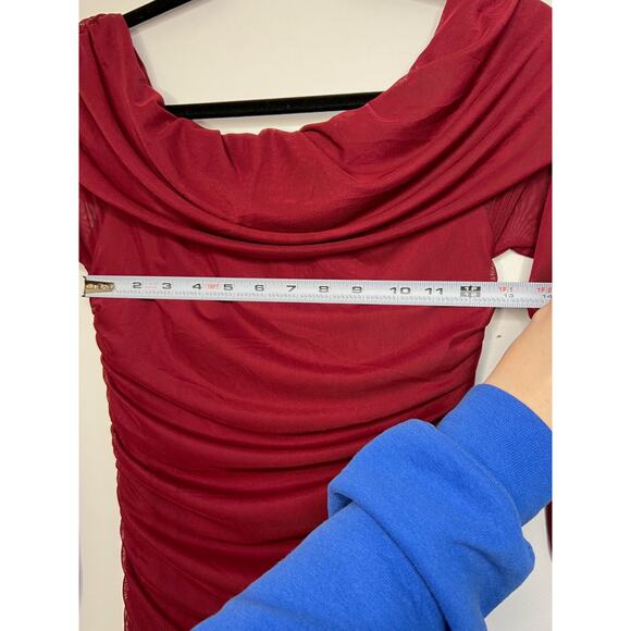 Womens Relipop Merlot Long Sleeve Long Party Dress Size Small NWT - Picture 6 of 9